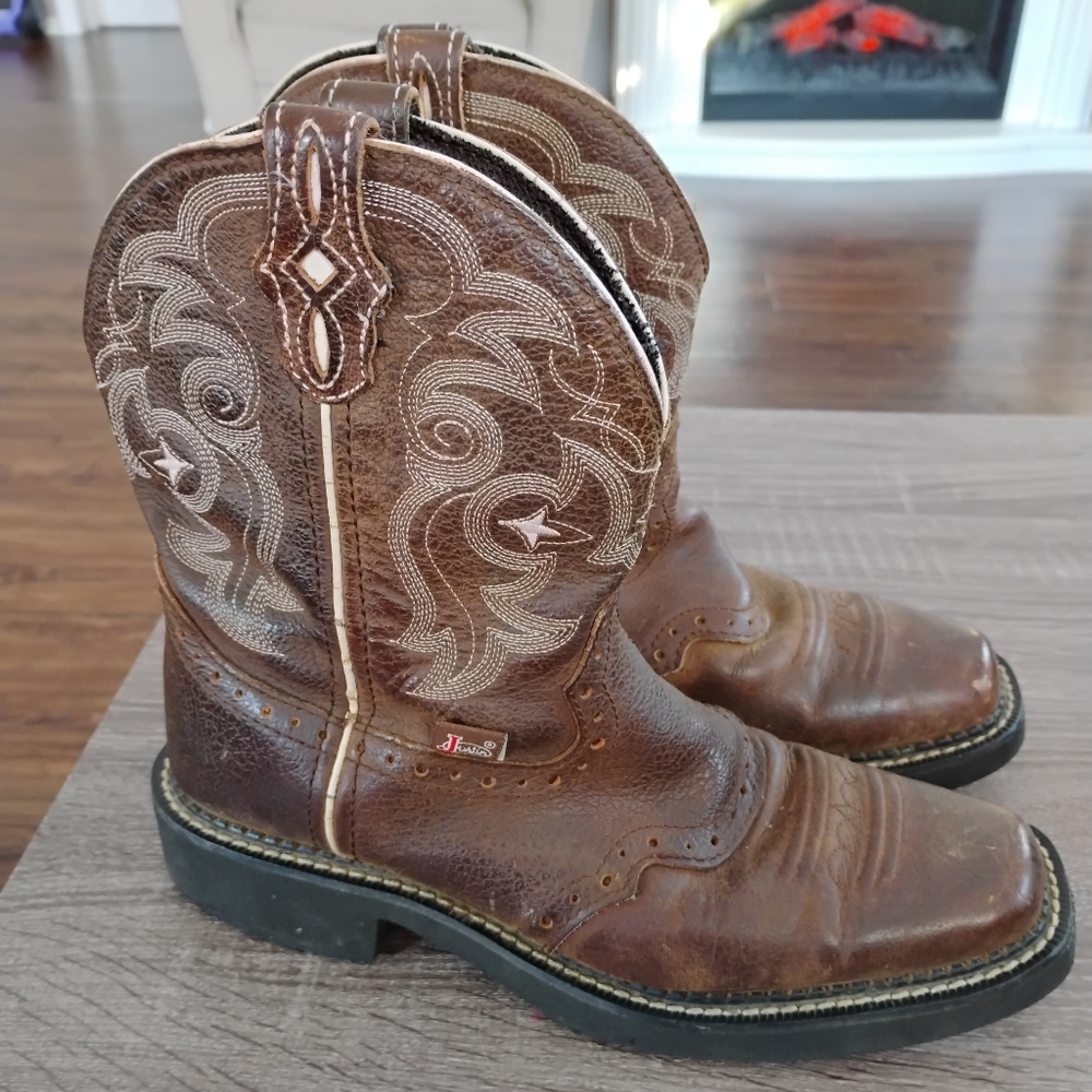 Women's Justin Brown Western Boots leather Justin gypsy cowgirl boots
